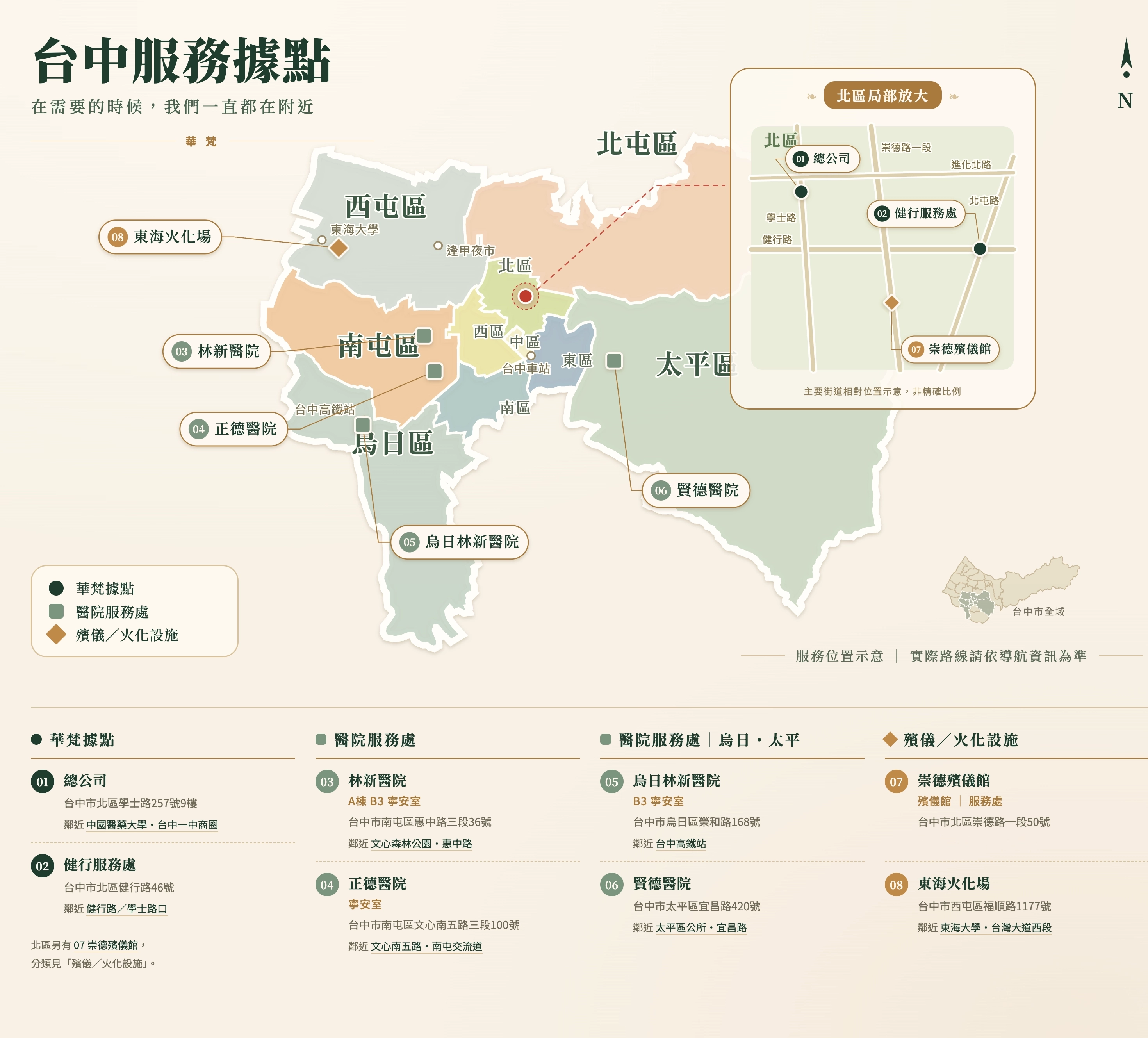 台中服務據點綜覽圖